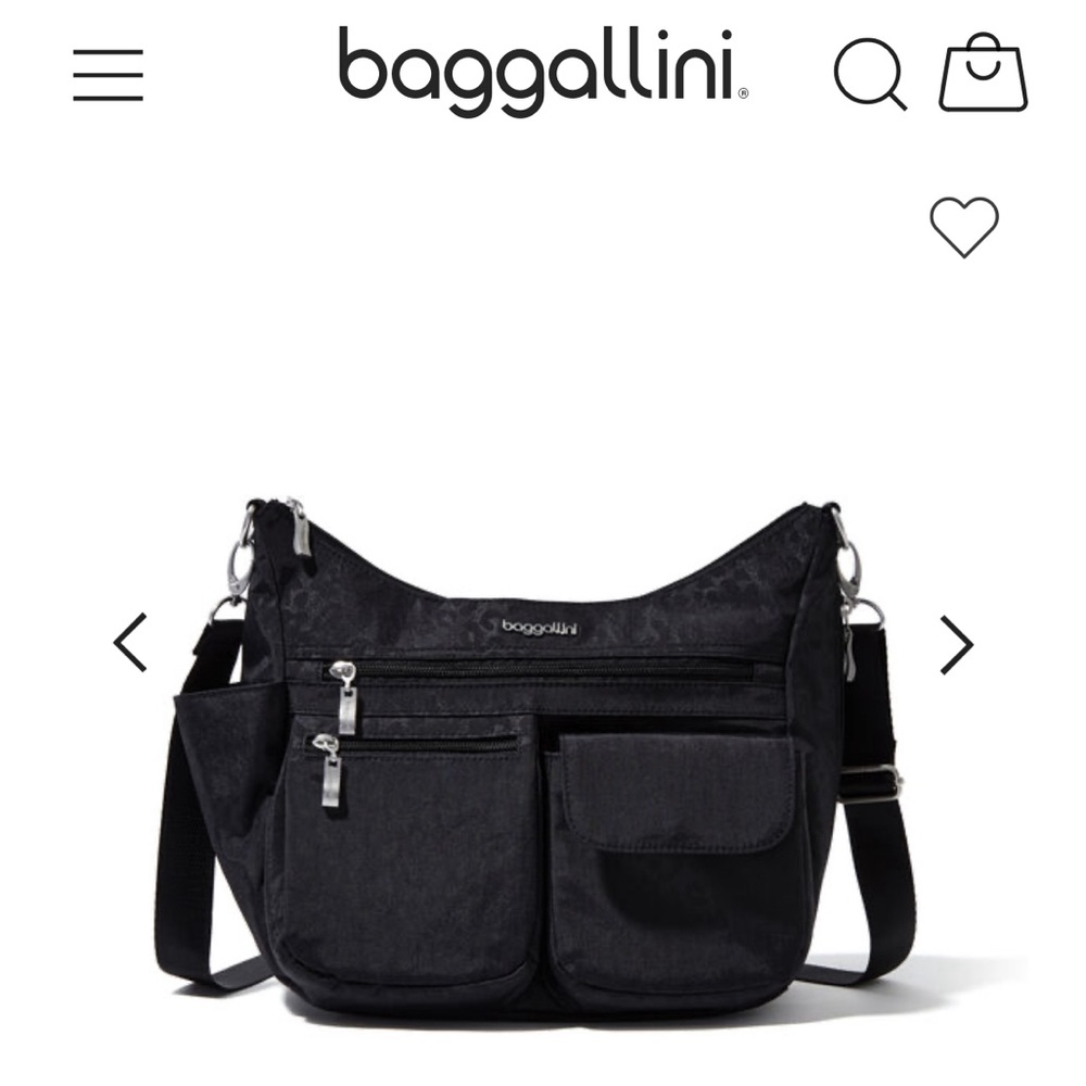 NWOT Baggallini Modern Everywhere Bag in Black Cheetah Emboss